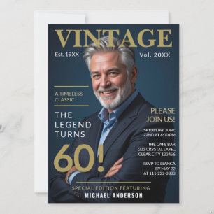 A Timeless Classic Vintage 60th Birthday Magazine Invitation