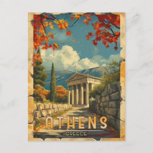 A Timeless Journey: Vintage Athens Travel Postcard