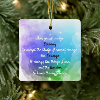 A timeless serenity prayer ceramic ornament