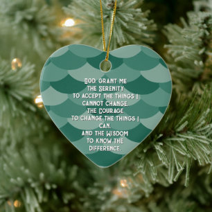 A timeless serenity prayer ceramic tree decoration