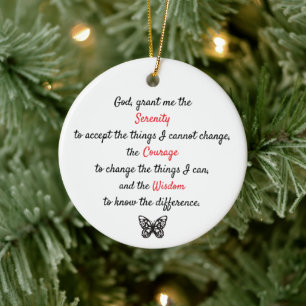 A timeless serenity prayer ceramic tree decoration