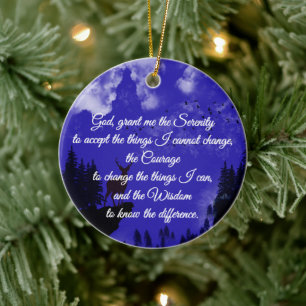 A timeless serenity prayer ceramic tree decoration