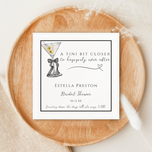A Tini Bit Closer Dirty Martini Bridal Shower Napkin (Creator Uploaded)