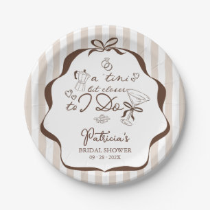 A Tini Bit Closer Espresso Martini Bridal Shower Paper Plate