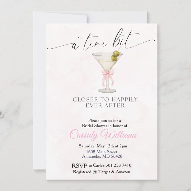 A Tini Bit Closer to Happily Ever After  Invitation (Front)