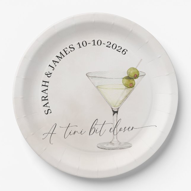 A Tini Bit Closer to Happily Ever After  Paper Plate (Front)