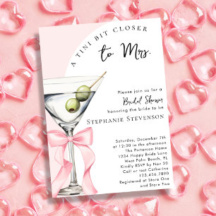 A Tini Bit Closer to Mrs Martini Bridal Shower Invitation