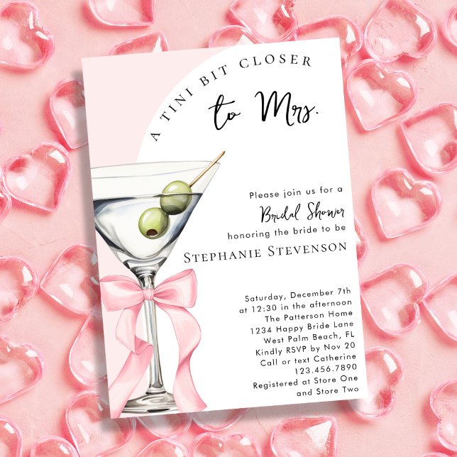 A Tini Bit Closer to Mrs Martini Bridal Shower Invitation (Creator Uploaded)