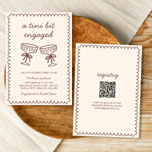 A Tini Bit Engaged Hand Drawn Espresso Martini Invitation