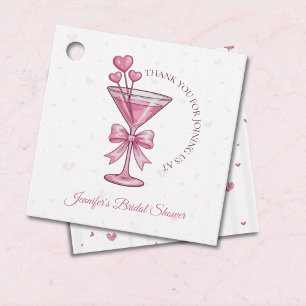 A Tini Bit Engaged Pink Martini Bridal Shower  Favour Tags