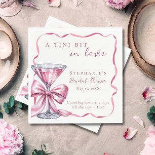 A Tini Bit In Love Chic Pink Martini Bridal Shower Napkin