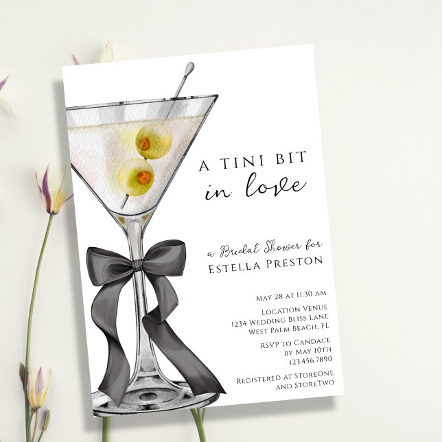 A Tini Bit In Love Dirty Martini Bridal Shower Invitation (Creator Uploaded)