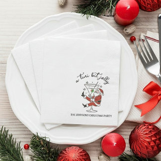 A Tini Bit Jolly Santa Claus Whimsical Themed Napkin