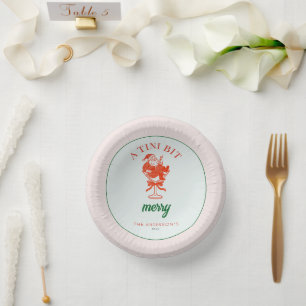 A Tini Bit Merry Christmas Santa Claus Paper Plate