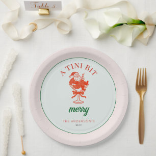 A Tini Bit Merry Christmas Santa Claus Paper Plate