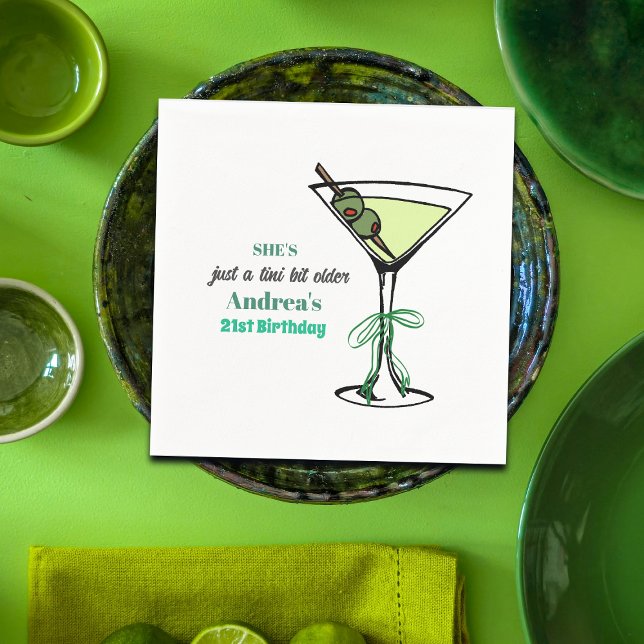 A Tini Bit Older 21st Birthday Party Napkin (Creator Uploaded)