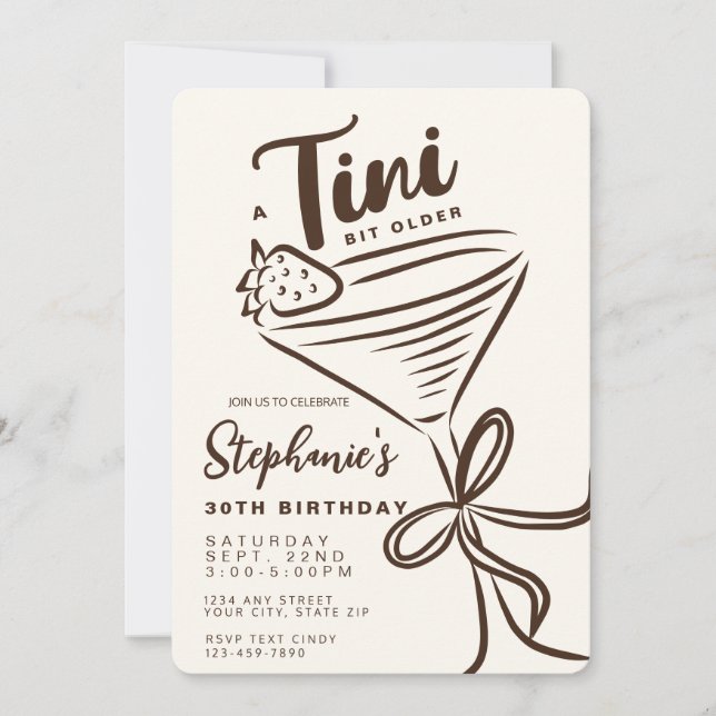A Tini Bit Older 30th Aesthetic Birthday Invitation (Front)