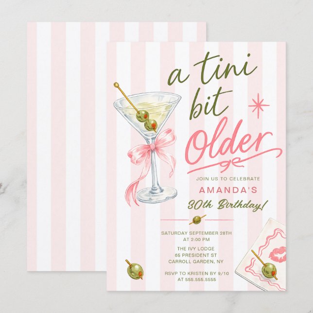 A Tini Bit Older 30th Birthday Invitation (Front/Back)