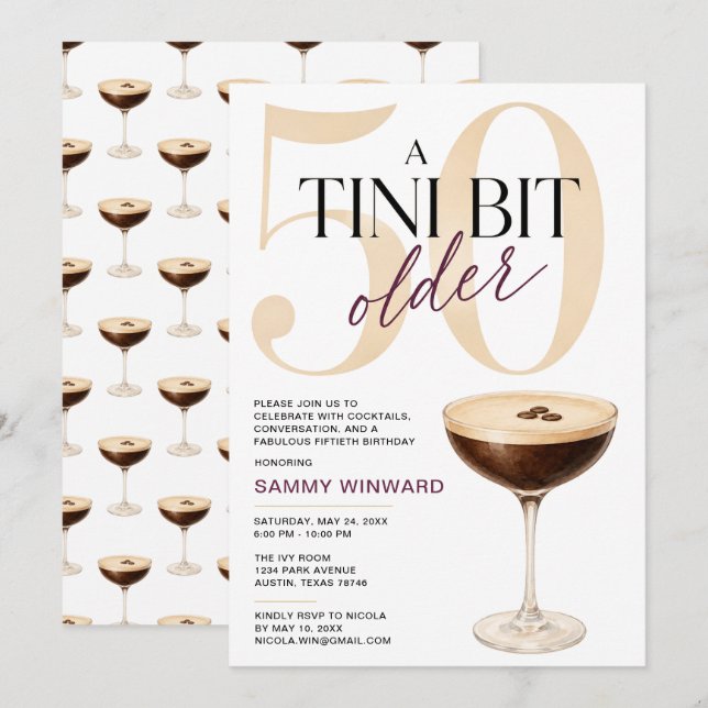 A Tini Bit Older 50th Birthday Party Invitation (Front/Back)