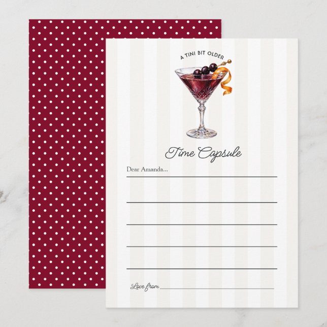 A Tini Bit Older Birthday Time Capsule Keepsake (Front/Back)