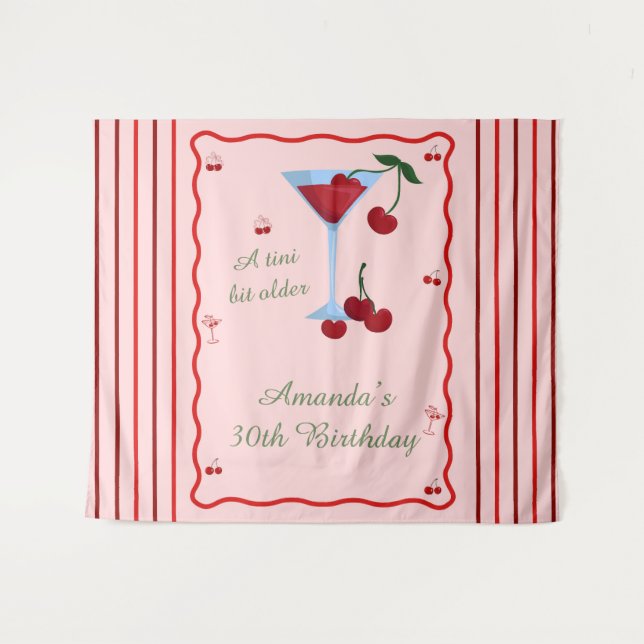   A Tini Bit Older Cherrytini Birthday Tapestry (Front (Horizontal))