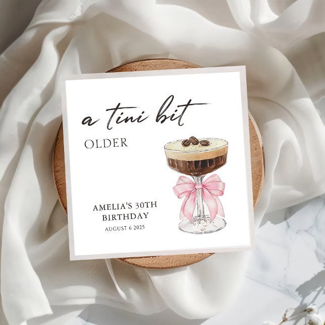 A Tini Bit Older Chic Martini Birthday Party Napkin (Creator Uploaded)