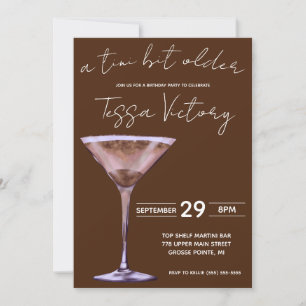 A Tini Bit Older, Chocolate Martini Birthday Party Invitation