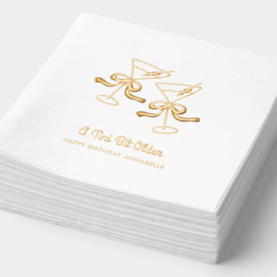 A Tini Bit Older Cocktail Gold Birthday Napkins