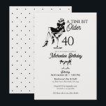 A Tini Bit Older Elegant Martini 40th Birthday Invitation<br><div class="desc">A Tini Bit Older 40th birthday martini invitation with black and white cocktail party theme design creates a stylish and playful way to celebrate a milestone birthday with sophisticated lounge-inspired flair. This elegant martini themed milestone birthday invitation features a chic silhouette illustration relaxing inside a martini glass alongside the witty...</div>