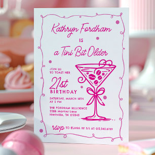 A Tini Bit Older Espresso Martini 21st Birthday Invitation