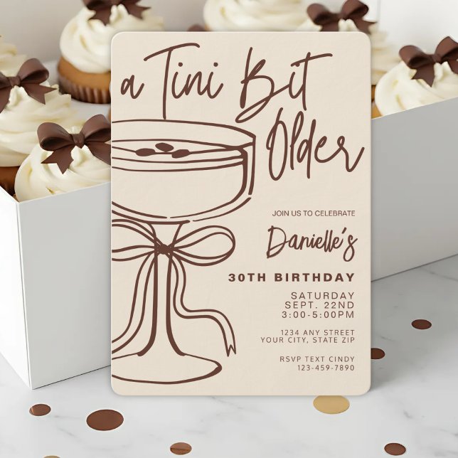 A Tini Bit Older Espresso Martini 30th Birthday Invitation (Creator Uploaded)