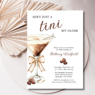 A Tini Bit Older Espresso Martini 40th Birthday Invitation