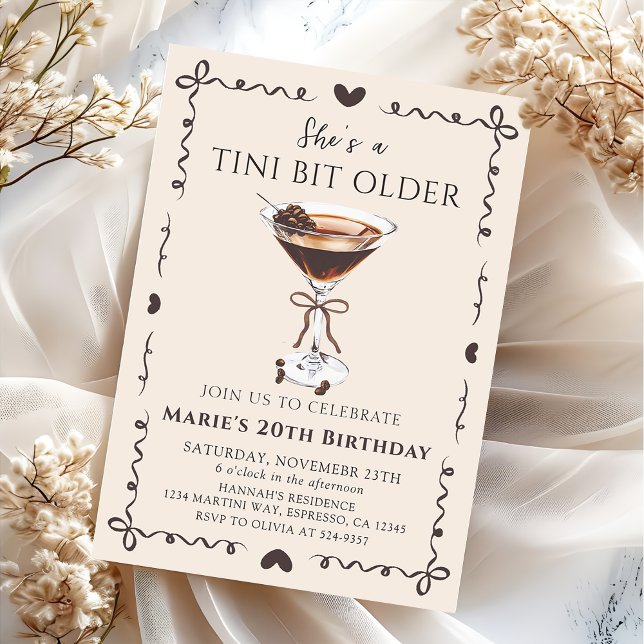 A Tini Bit Older Espresso Martini Birthday Invitation (Creator Uploaded)