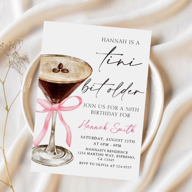 A Tini Bit Older Espresso Martini Birthday Invitation (Creator Uploaded)