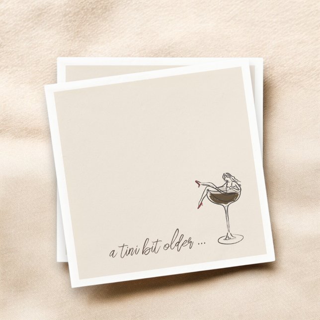A Tini Bit Older Espresso Martini Birthday Napkin (Creator Uploaded)