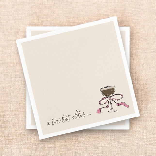 A Tini Bit Older Espresso Martini Birthday Napkin (Creator Uploaded)