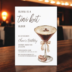 A Tini Bit Older Espresso Martini Birthday Party Invitation