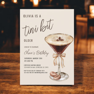 A Tini Bit Older Espresso Martini Birthday Party Invitation