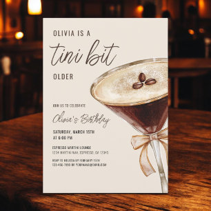 A Tini Bit Older Espresso Martini Birthday Party Invitation