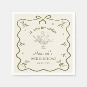 A Tini Bit Older Espresso Martini Bow Birthday Napkin