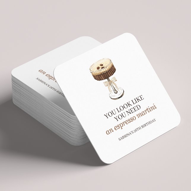 A Tini Bit Older Espresso Martini Party Favour Square Paper Coaster (Creator Uploaded)