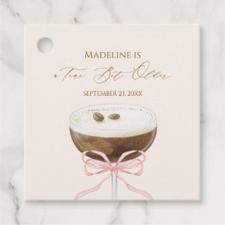 A Tini Bit Older Espresso Martini Striped Birthday Favour Tags