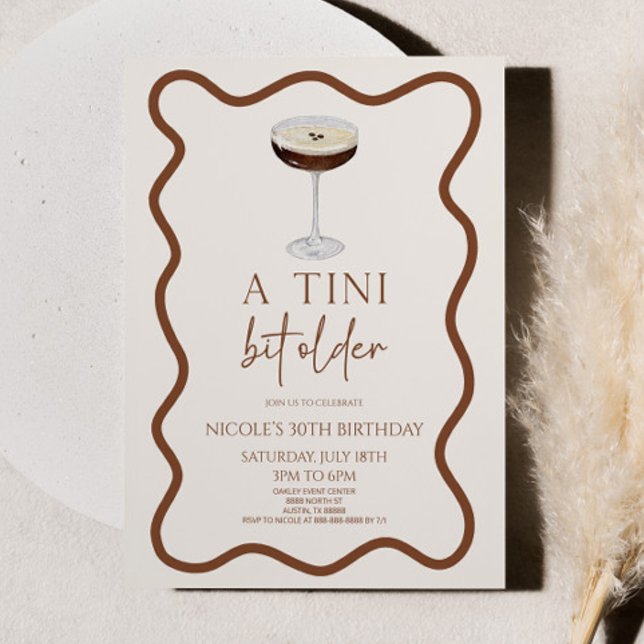 A Tini Bit Older Expresso Martini Birthday Party Invitation (Creator Uploaded)