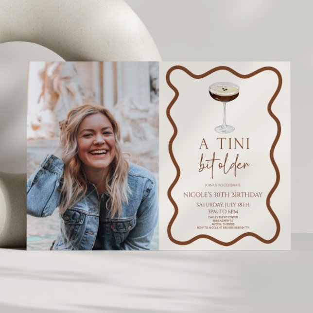 A Tini Bit Older Expresso Martini Birthday Party Invitation (Creator Uploaded)