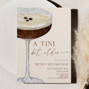 A Tini Bit Older Expresso Martini Birthday Party Invitation