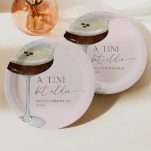A Tini Bit Older Expresso Martini Birthday Party Paper Plate
