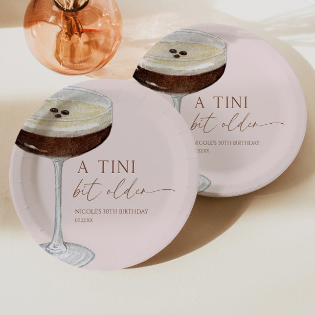 A Tini Bit Older Expresso Martini Birthday Party Paper Plate (Creator Uploaded)