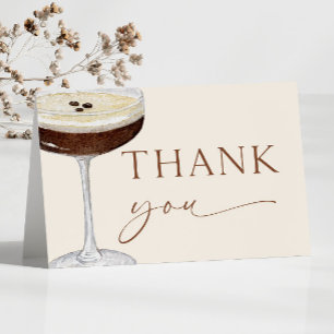 A Tini Bit Older Expresso Martini Birthday Party Thank You Card