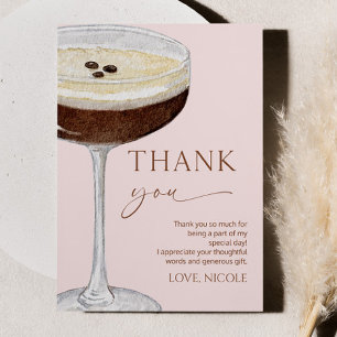 A Tini Bit Older Expresso Martini Birthday Party Thank You Card