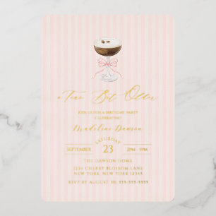 A Tini Bit Older Gold Foil Stripe Martini Birthday